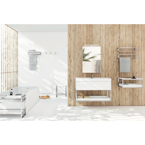 LAVABO CON MUEBLE CAJON CON LUZ LED Y ENCHUFE Y MÓDULO CON BALDA FIJA