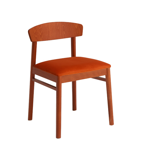 Silla para restaurantes estructura en madera de haya con asiento tapizado