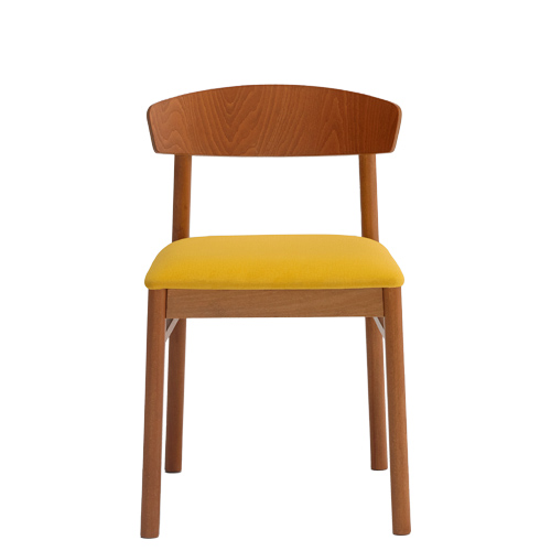 Silla para restaurantes estructura en madera de haya con asiento tapizado