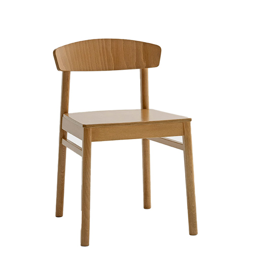 Silla para restaurantes estructura en madera de haya natural o teñida a elegir