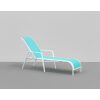 Tumbona Chill Out Azul con blanco sobre fondo gris claro y suelo gris medio