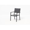Silla de aluminio para hostelería con respaldo traspirable acolchado. brazos y aluminio resistente