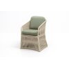 Silla de hostelería para exterior recubierta de cuerda, con cojinería tanto en el asiento como en el respaldo