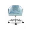 Silla giratoria de oficina Girona Swivel de Crearte Collections, totalmente tapizada con base metálica, regulable en altura y 360 grados, ideal para despachos de lujo."