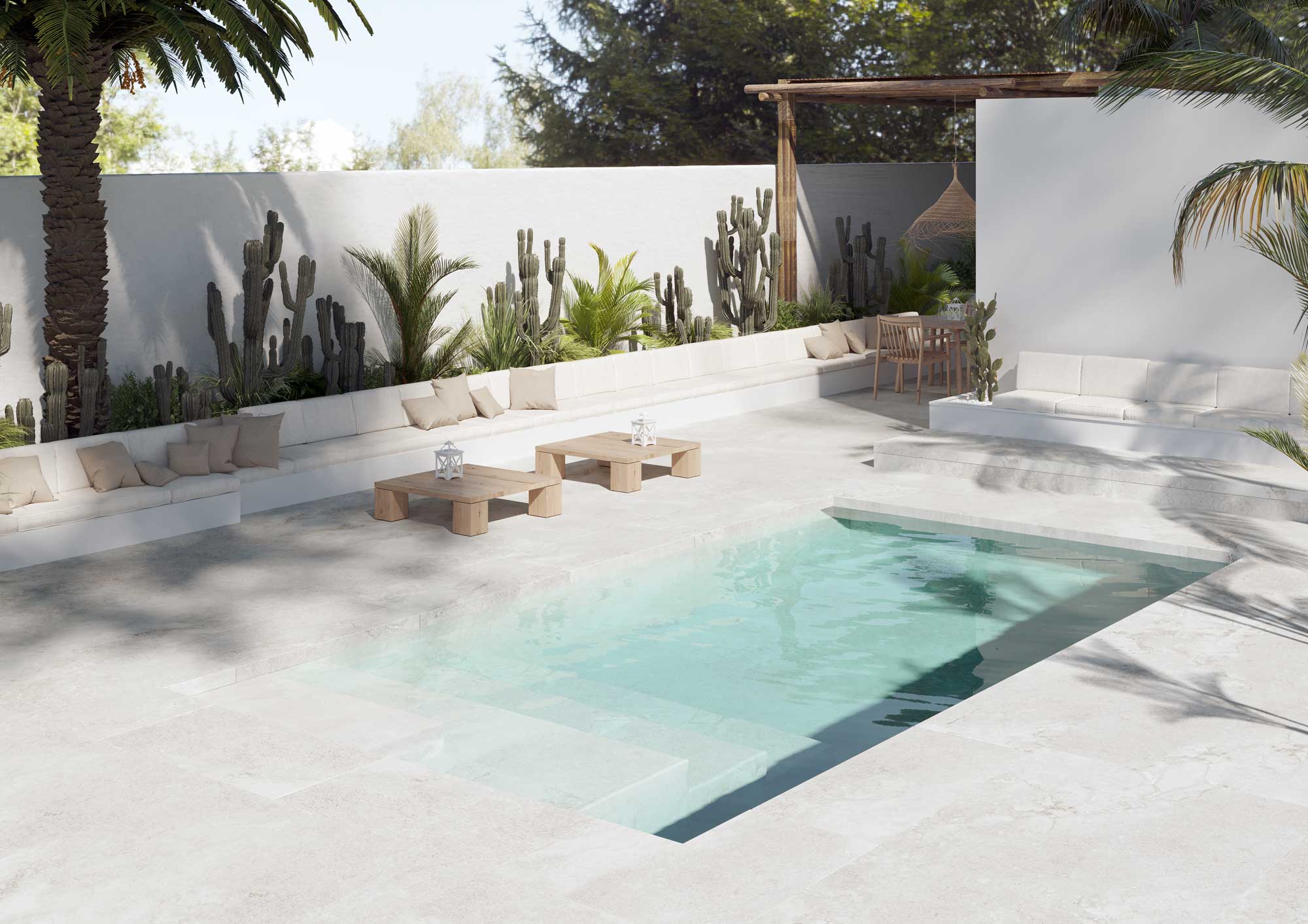Corinto Blanco Corinto Blanco porcelánico para piscinas