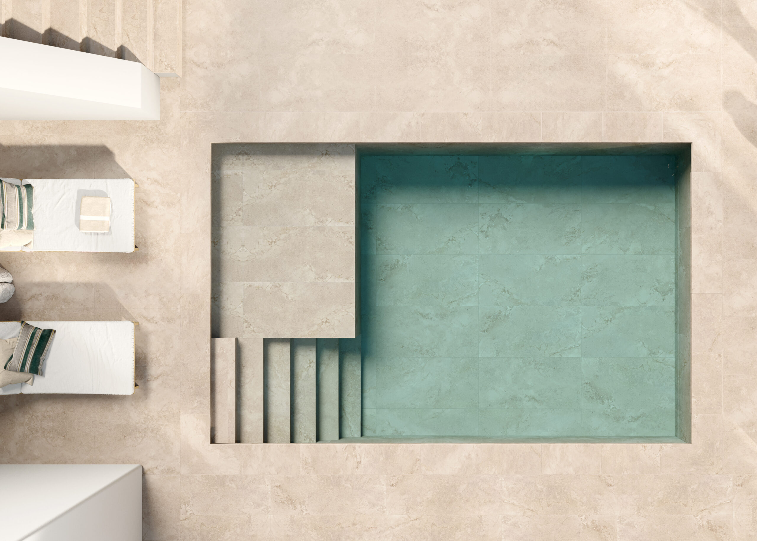 Corinto Beige de Gresmanc porcelánico para piscinas