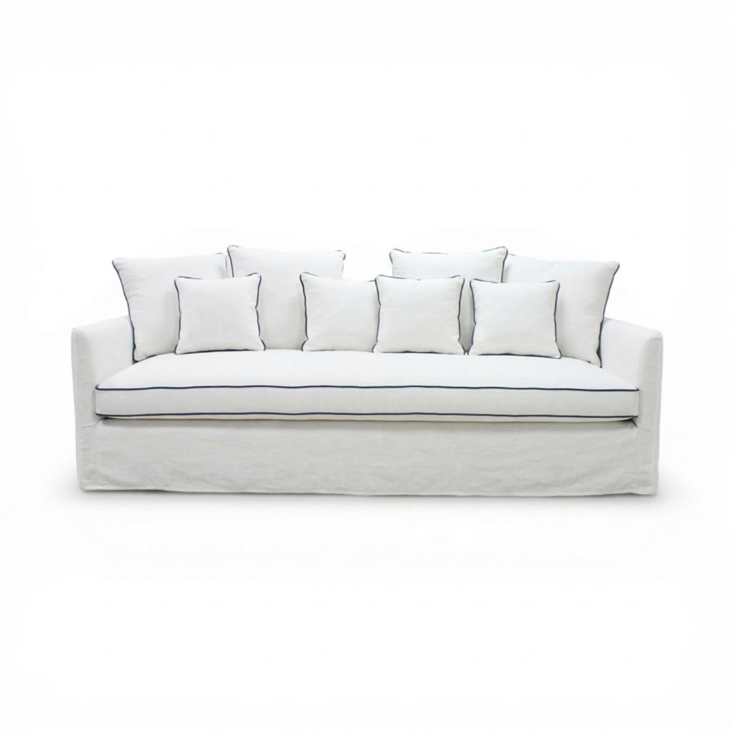 Sofá Tamarindo de Crearte Collections desenfundable en lino premium de estilo mediterráneo.