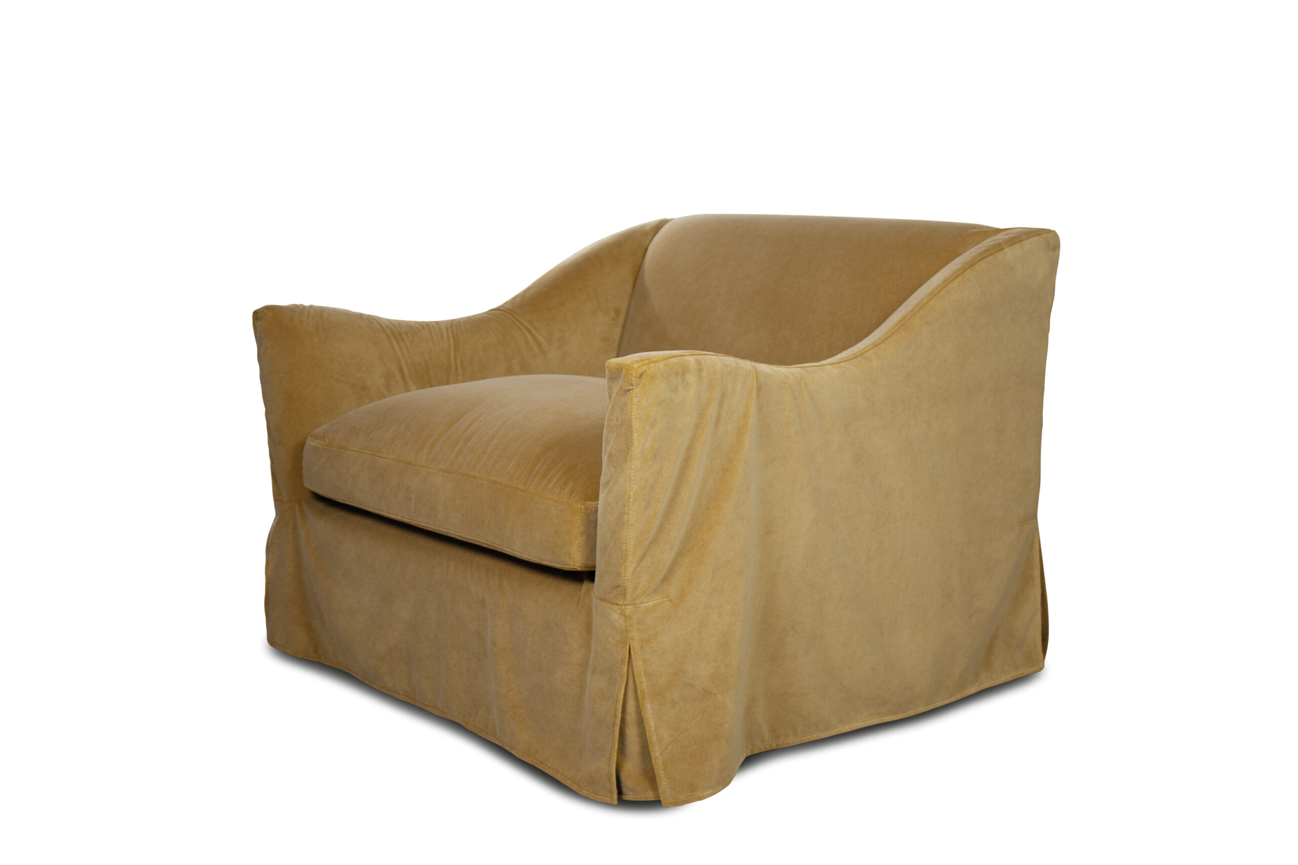 Sillón desenfundable de terciopelo dorado Ascot de Crearte Collections