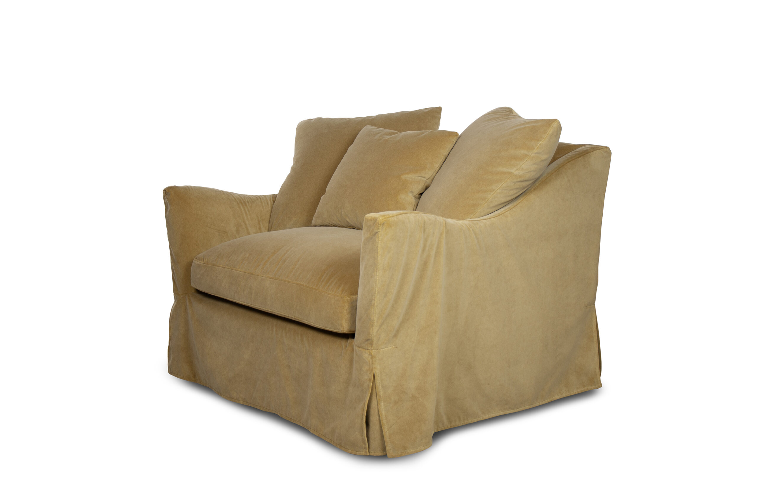 Sillón desenfundable de terciopelo dorado Ascot de Crearte Collections