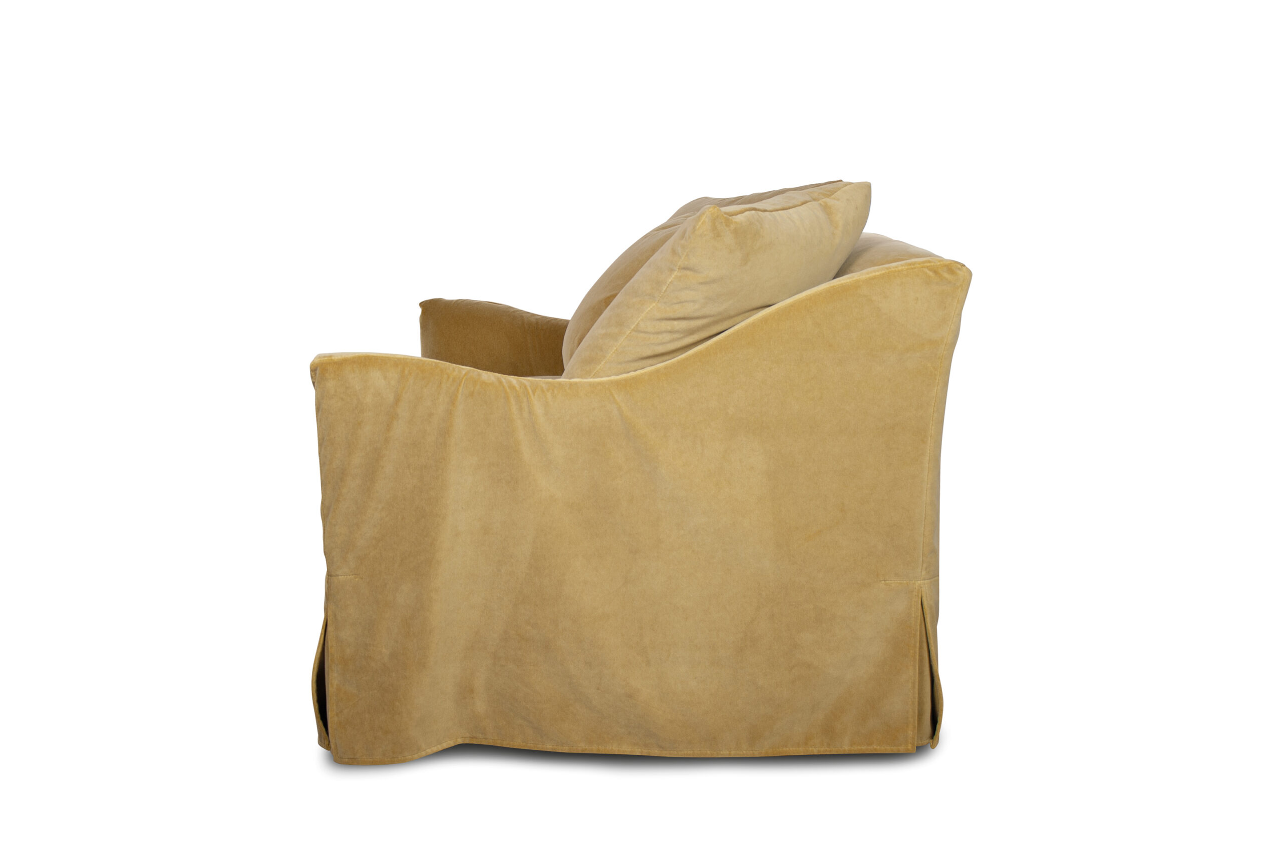 Sillón desenfundable de terciopelo dorado Ascot de Crearte Collections