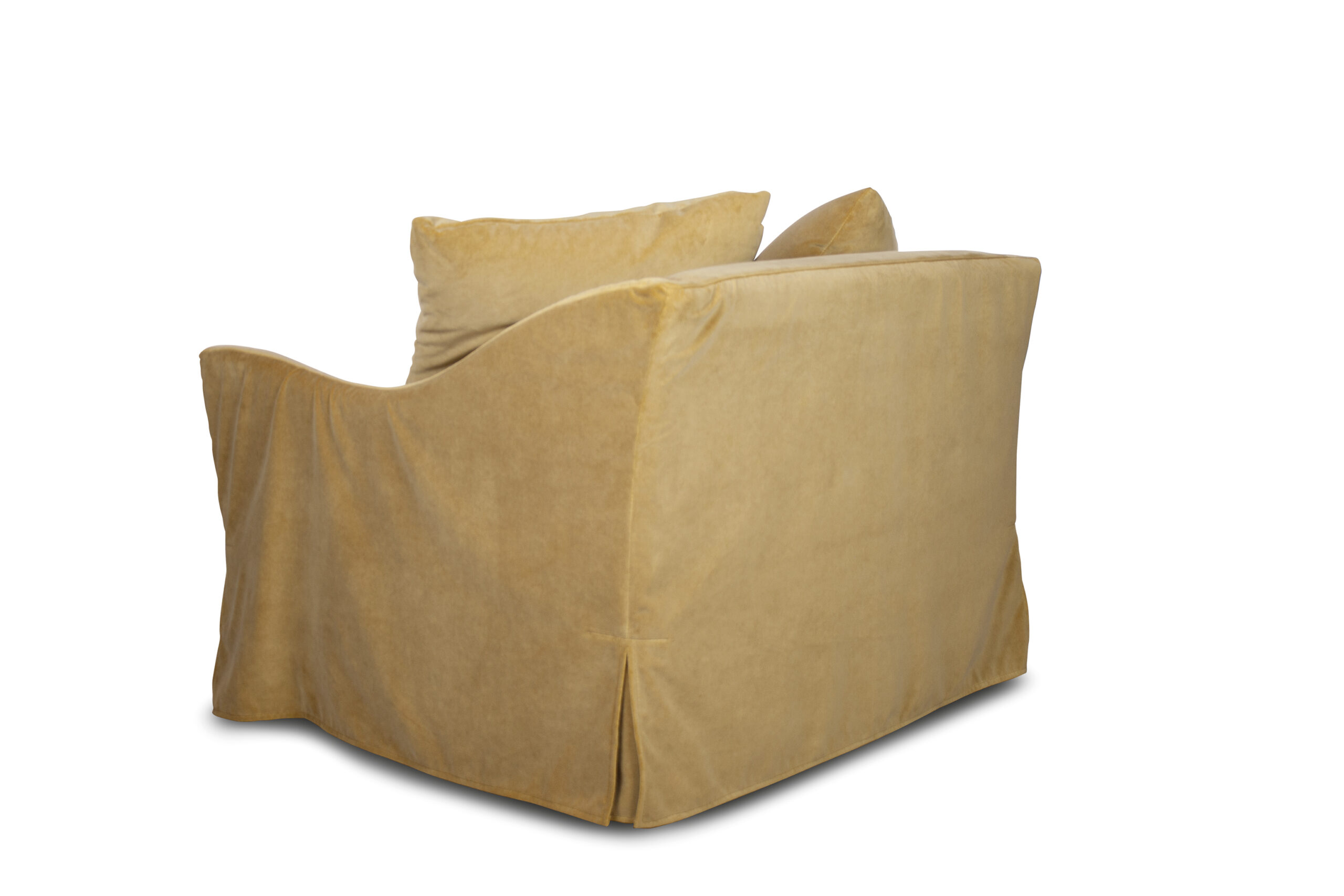 Sillón desenfundable de terciopelo dorado Ascot de Crearte Collections
