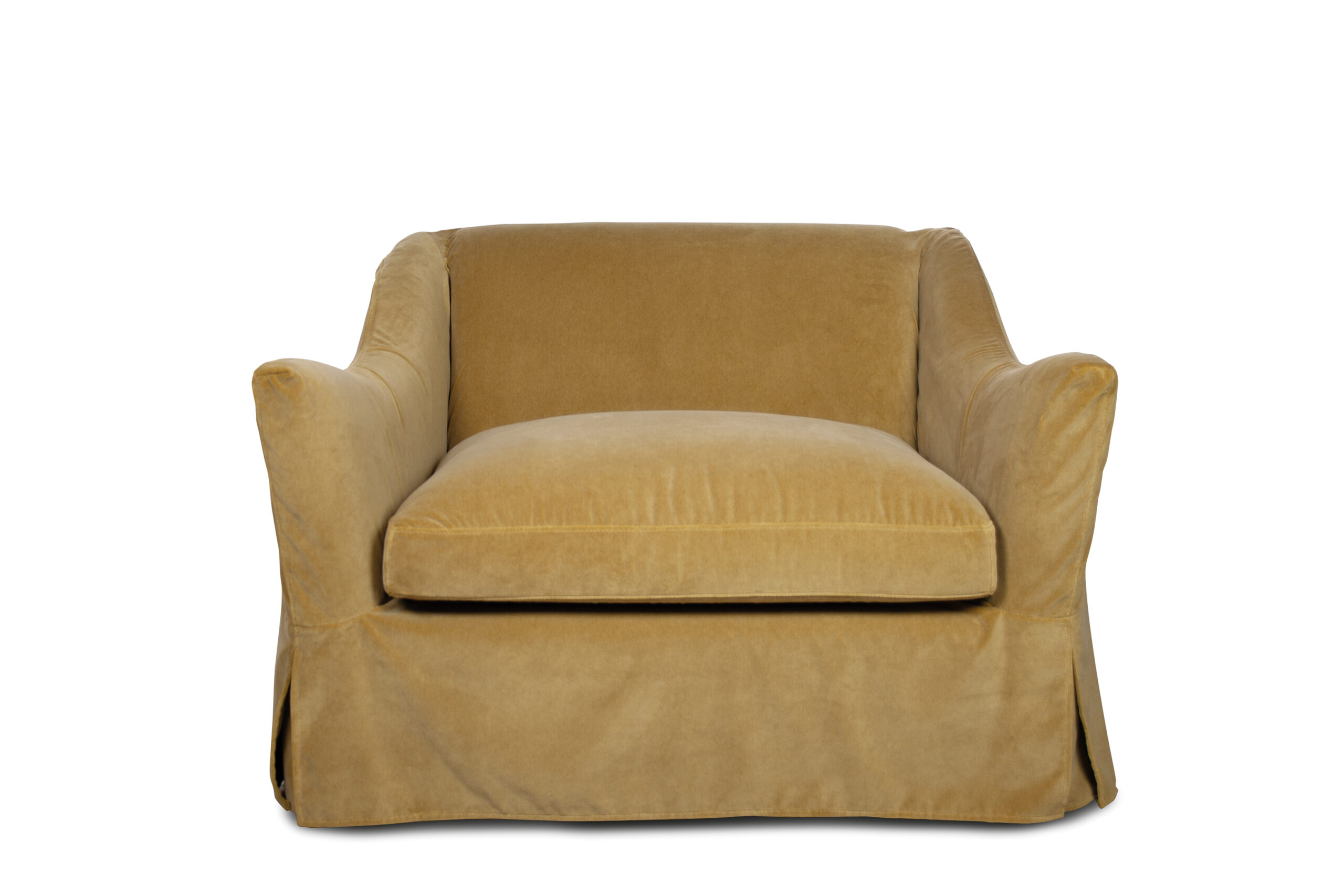 Sillón desenfundable de terciopelo dorado Ascot de Crearte Collections